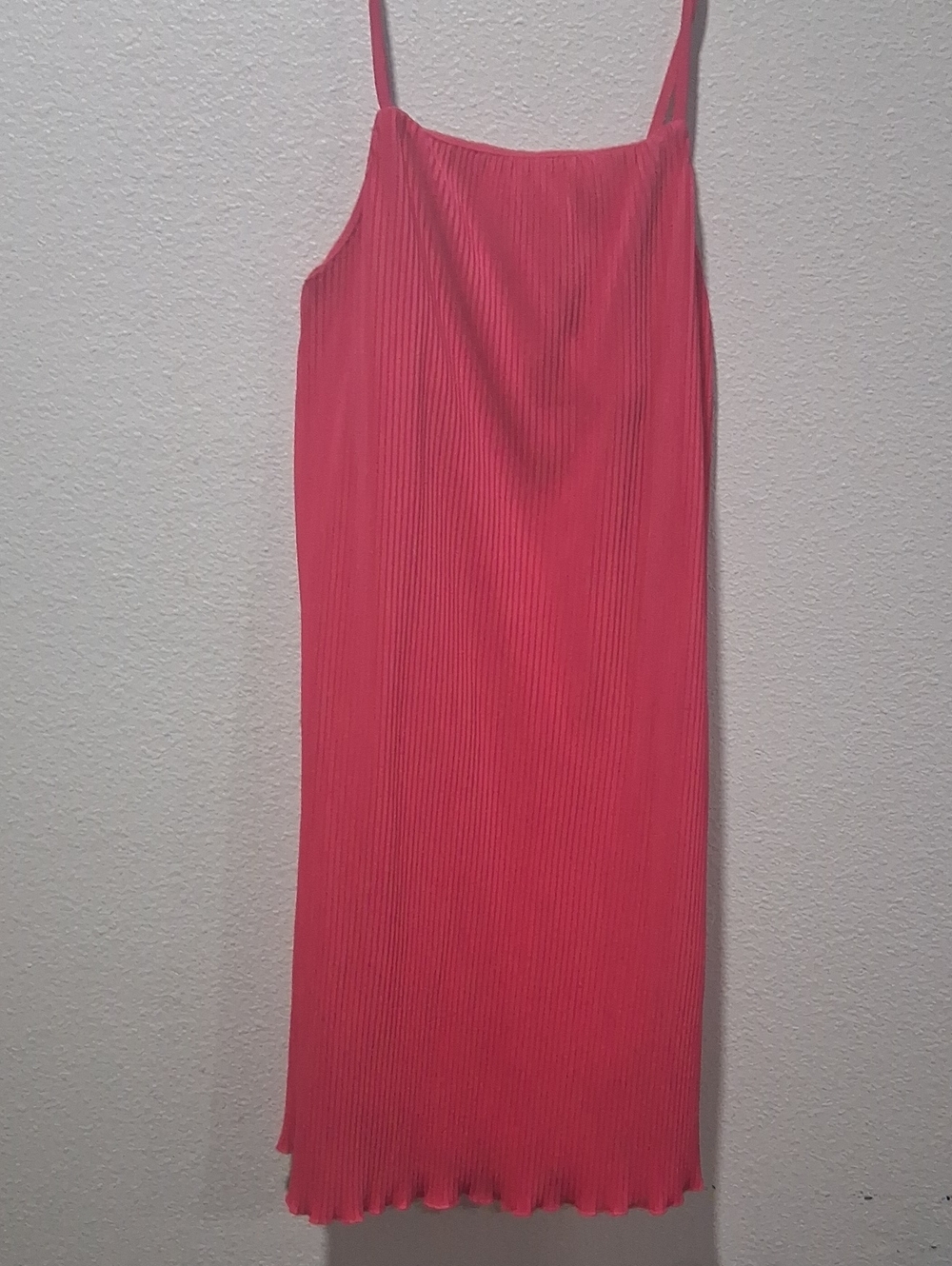 Zara Coral Pink Pleated Midi Slip Dress
